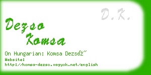 dezso komsa business card